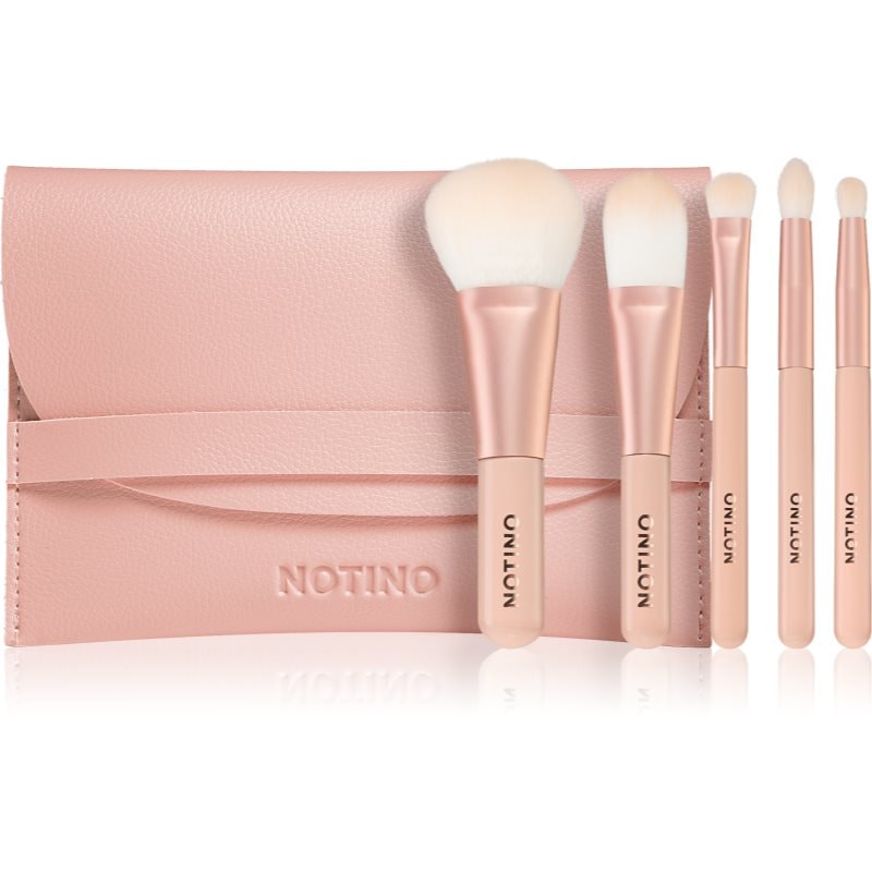 Notino Pastel Collection Travel brush set with pouch комплект за пътуване с четки и чантичка - Комплект - Сравни цени от 1 магазин с безплатна доставка