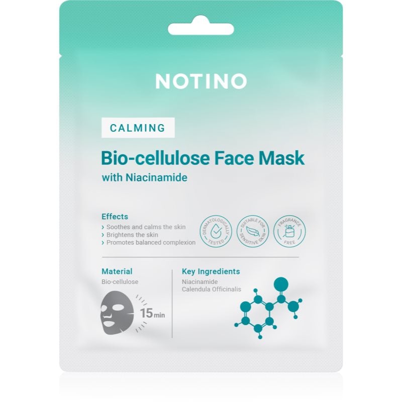 Notino Calming Bio-Cellulose Face Mask with Niacinamide успокояваща платнена маска