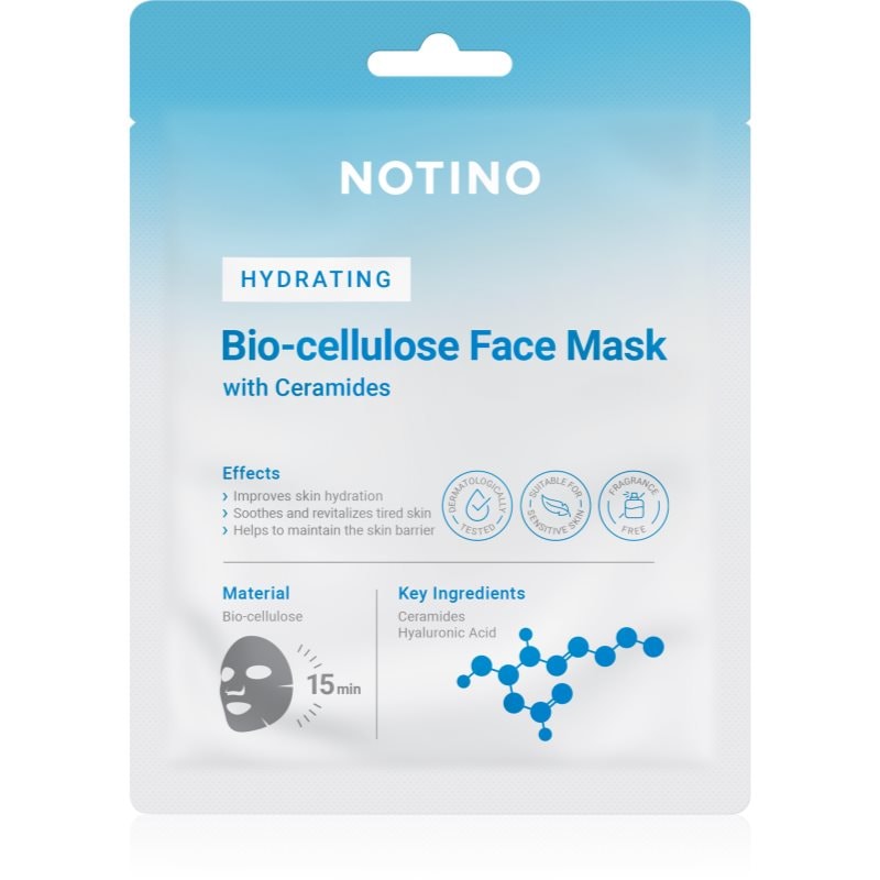 Notino Hydrating Bio-Cellulose Face Mask with Ceramides хидратираща платнена маска - Грижа за лице - Сравни цени от 1 магазин с безплатна доставка