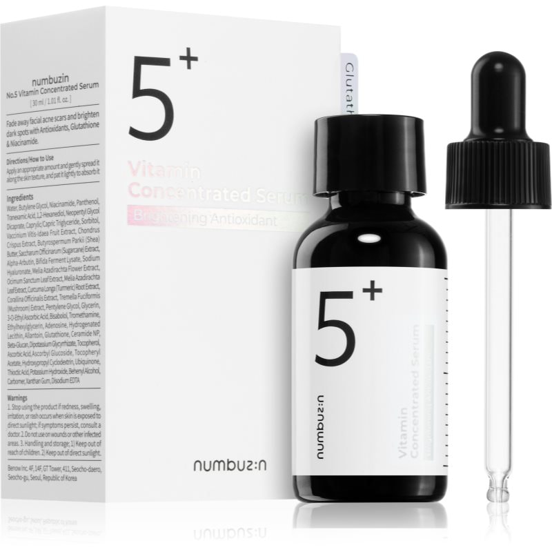 Numbuzin Numbuzin No. 5 Glutathione Vitamin Concentrated Serum концентриран серум за лице за кожа с хиперпигментация - Унисекс парфюм 5мл - Сравни цени от 1 магазин с безплатна доставка