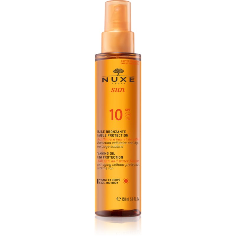 Nuxe Sun Tanning Sun Oil слънцезащитно олио за лице и тяло SPF 10 - Грижа за тяло - Сравни цени от 1 магазин с безплатна доставка