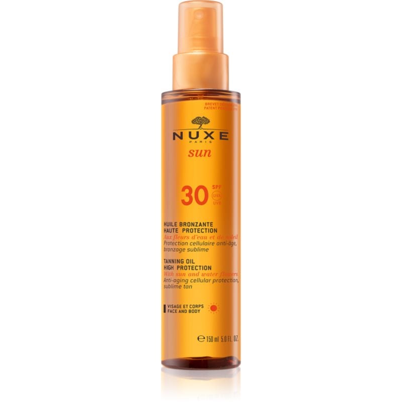 Nuxe Sun Tanning Oil High Protection олио за загар за тяло и лице SPF 30