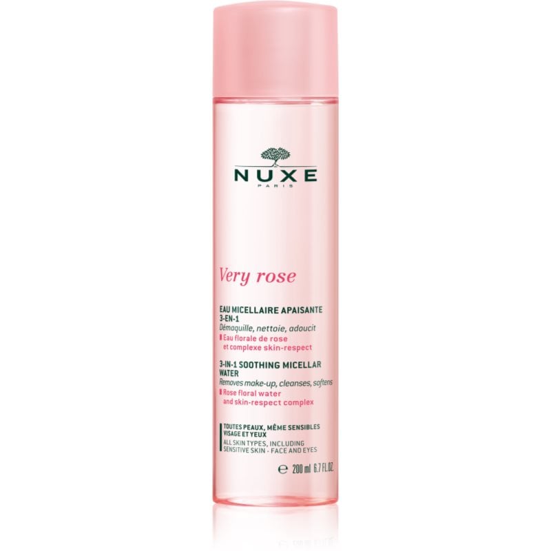 Nuxe Very Rose 3-in-1 Soothing Micellar Water успокояваща мицеларна вода за лице и очи