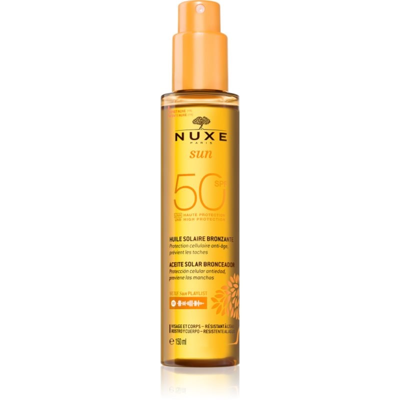 Nuxe Sun Face and Body Tanning Sun Oil олио за загар за лице и тяло SPF 50 - Грижа за тяло - Сравни цени от 1 магазин с безплатна доставка