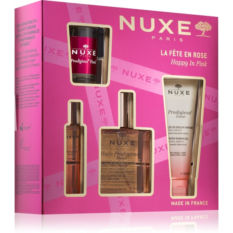 Nuxe Happy In Pink Set подаръчен комплект за лице, тяло и коса за жени