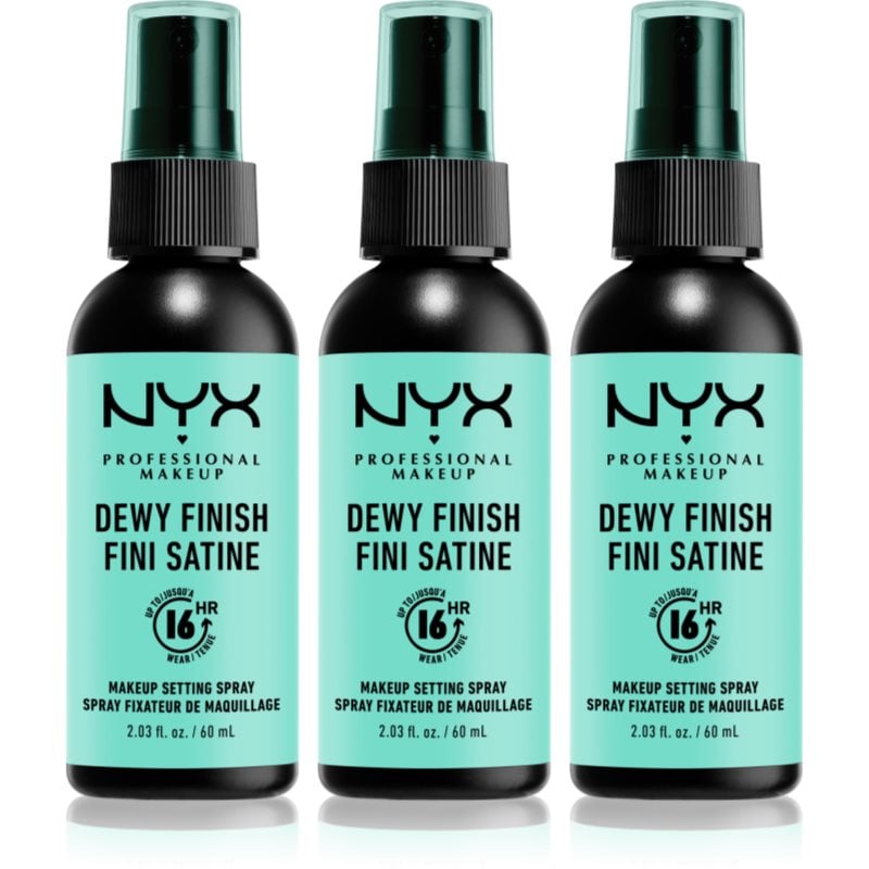 NYX Professional Makeup Makeup Setting Spray Dewy спрей за фиксация 3x
