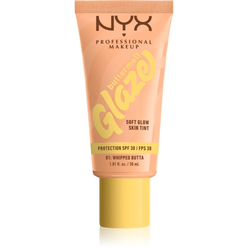 NYX Professional Makeup Buttermelt Glaze озаряващ тониращ флуид SPF 30 - Грижа за тяло - Сравни цени от 1 магазин с безплатна доставка