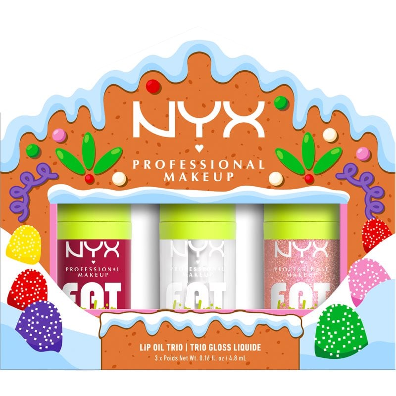 NYX Professional Makeup Gingerbaddie Land Fat Oil подаръчен комплект за устни