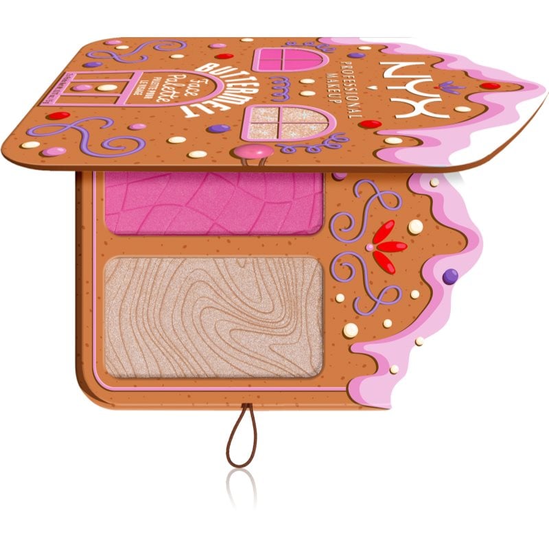 NYX Professional Makeup Gingerbaddie Land Buttermelt палитра с хайлайтъри и ружове