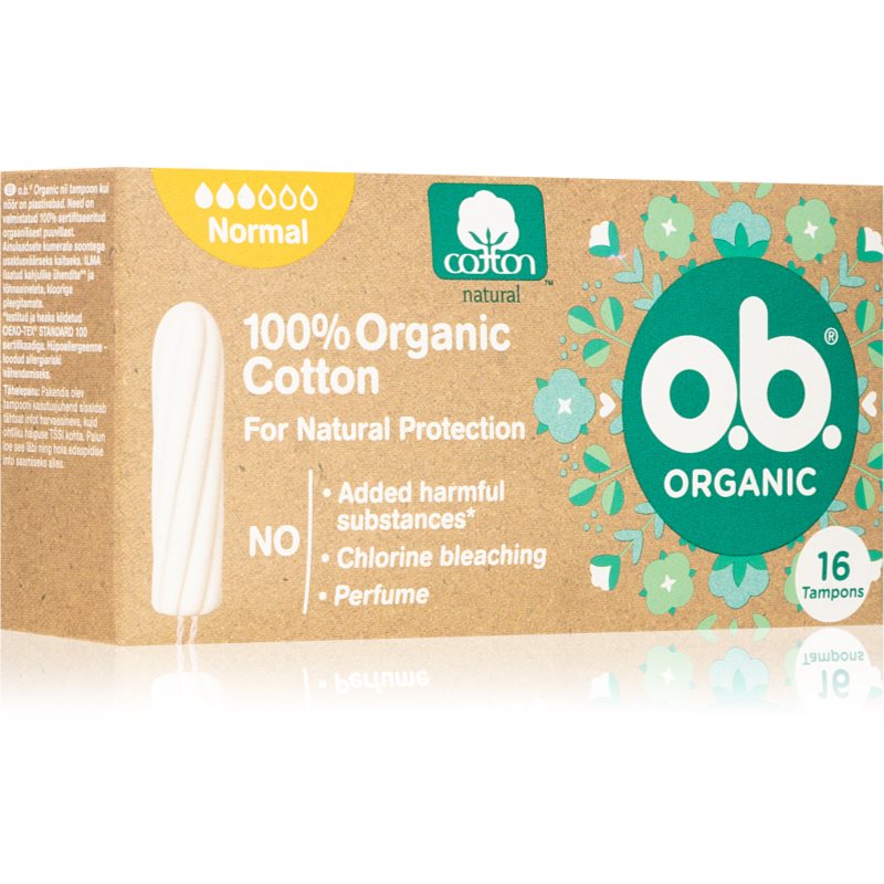o.b. o.b. Organic Normal тампони - Унисекс парфюм 16мл - Сравни цени от 1 магазин с безплатна доставка