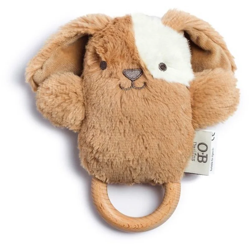 O.B Designs Bunny Soft Rattle Toy плюшена играчка с дрънкалка Taupe 3m+