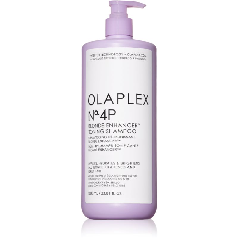 Olaplex N°4P Blond Enhancer Toning Shampoo лилав тониращ шампоан неутрализиращ жълтеникавите оттенъци - Грижа за коса - Сравни цени от 1 магазин с безплатна доставка