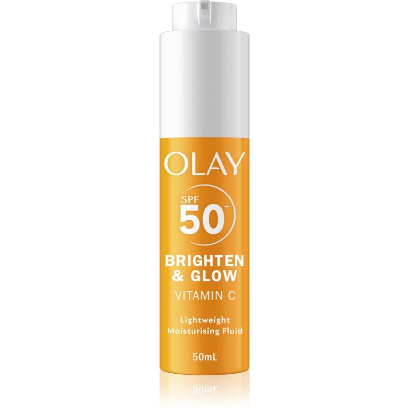 Olay Vitamin C Brighten & Glow хидратиращ флуид с ниацинамид SPF 50+