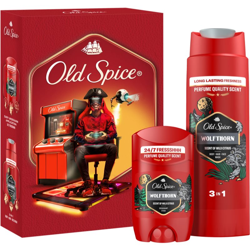 Old Spice Wolfthorn Gamer подаръчен комплект за мъже - Комплект - Сравни цени от 1 магазин с безплатна доставка