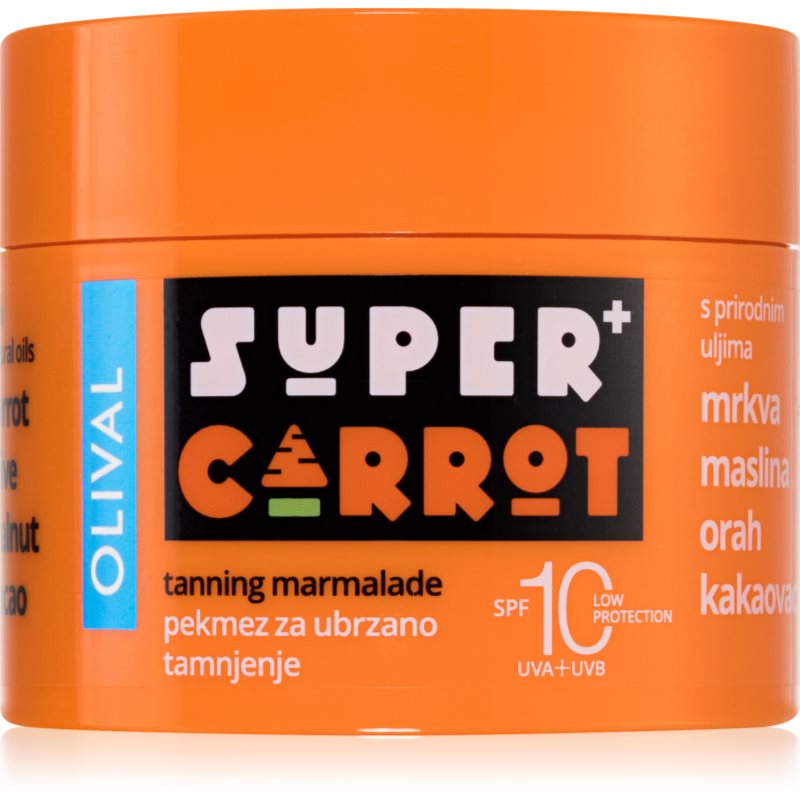 Olival SUPER Carrot Tanning Jam продукт за ускоряване и удължаване ефекта на загар SPF 10 - Грижа за тяло - Сравни цени от 1 магазин с безплатна доставка