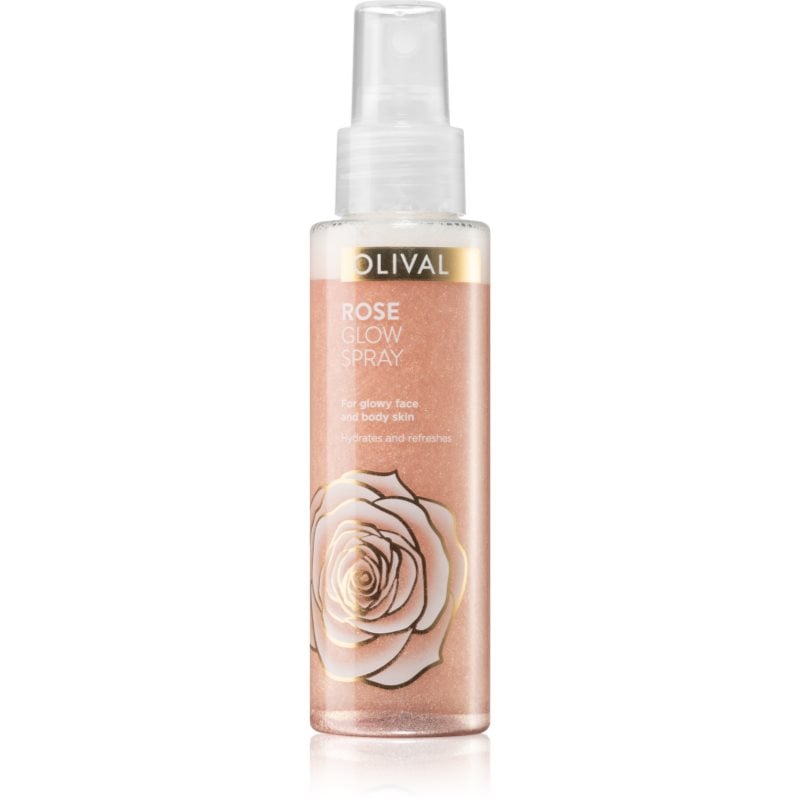 Olival Rose Glow озаряващ спрей за лице и тяло с блясък