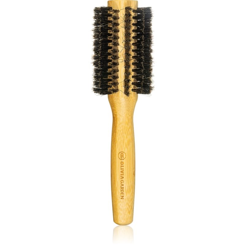 Olivia Garden Bamboo Touch кръгла четка за коса с косми от глиган диаметър 30 mm