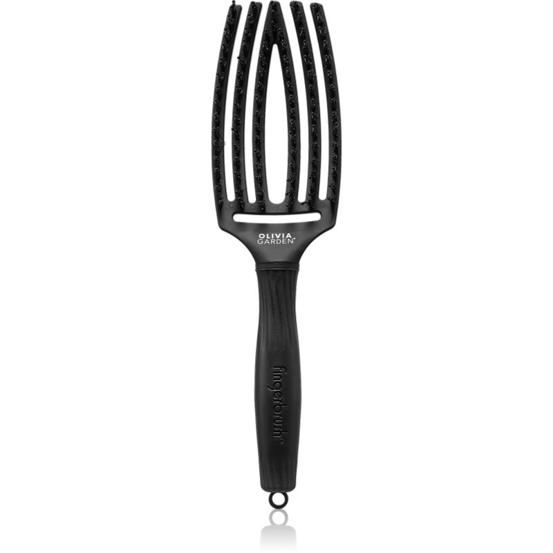 Olivia Garden Fingerbrush Boar & Nylon Четка за коса с влакна от найлон и глиган Full Black M - Грижа за коса - Сравни цени от 1 магазин с безплатна доставка