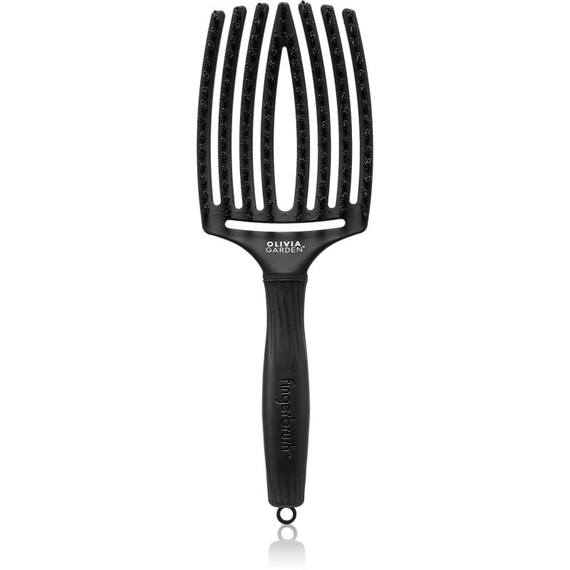 Olivia Garden Olivia Garden Fingerbrush Boar & Nylon Четка за коса с влакна от найлон и глиган Full Black L - Унисекс парфюм - Сравни цени от 1 магазин с безплатна доставка