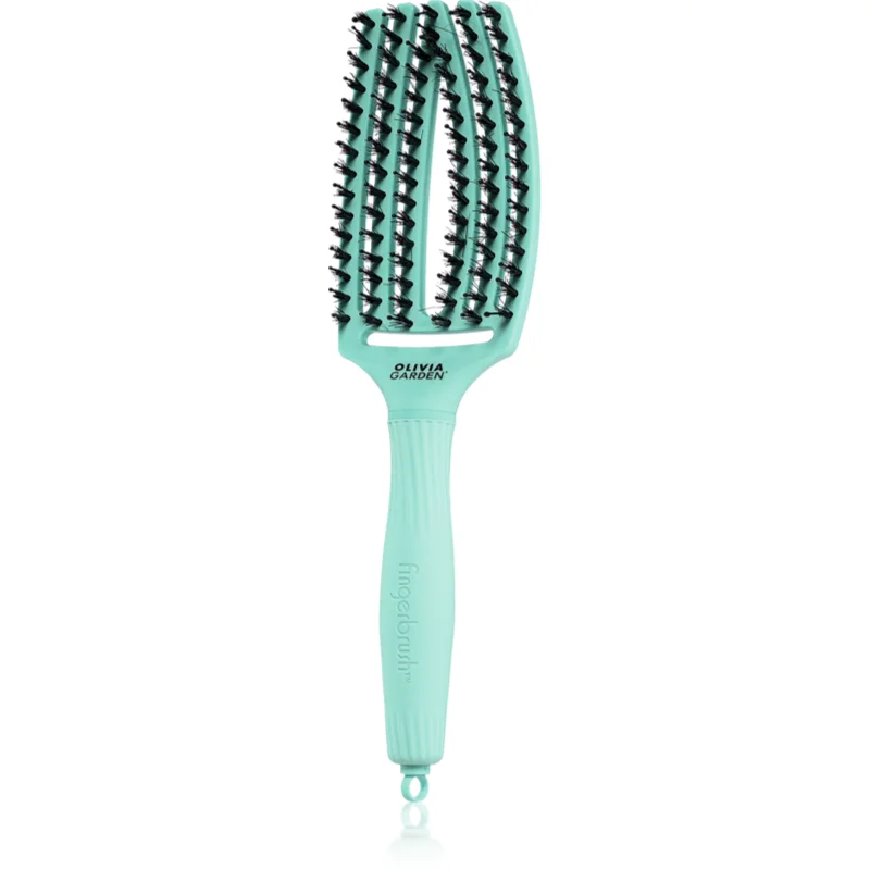 Olivia Garden Fingerbrush Boar & Nylon Четка за коса с влакна от найлон и глиган Arctic Teal - Грижа за коса - Сравни цени от 1 магазин с безплатна доставка