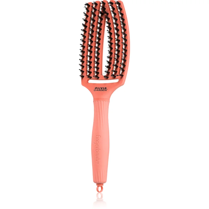 Olivia Garden Fingerbrush Boar & Nylon Четка за коса с влакна от найлон и глиган Radiant Peach - Грижа за коса - Сравни цени от 1 магазин с безплатна доставка