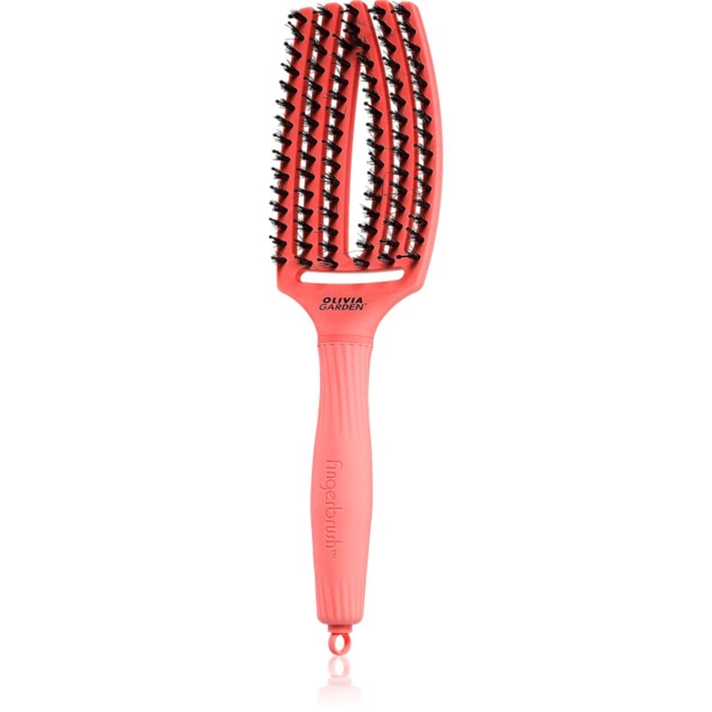 Olivia Garden Olivia Garden Fingerbrush Boar & Nylon Четка за коса с влакна от найлон и глиган Red Confidence - Унисекс парфюм - Сравни цени от 1 магазин с безплатна доставка
