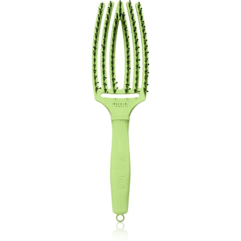 Olivia Garden Olivia Garden Fingerbrush Boar & Nylon Четка за коса с влакна от найлон и глиган Dolce Vita Green Pistacchio - Унисекс парфюм - Сравни цени от 1 магазин с безплатна доставка
