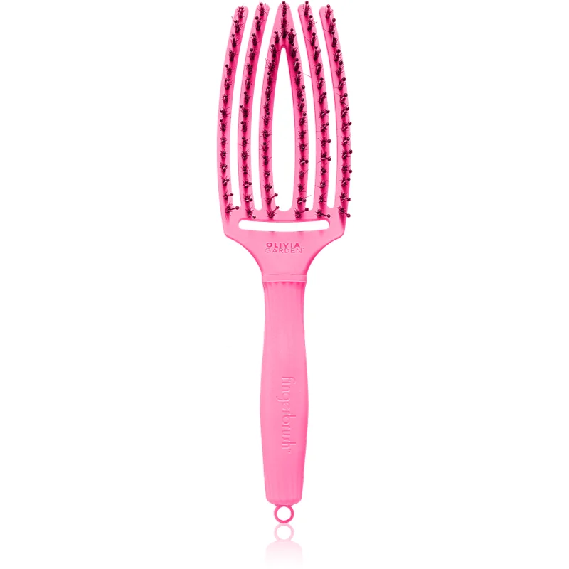 Olivia Garden Fingerbrush Boar & Nylon Четка за коса с влакна от найлон и глиган Dolce Vita Pink Granita - Грижа за коса - Сравни цени от 1 магазин с безплатна доставка