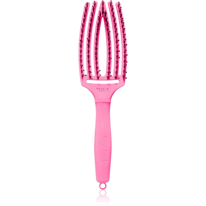 Olivia Garden Fingerbrush Boar & Nylon Четка за коса с влакна от найлон и глиган Dolce Vita Pink Granita - Грижа за коса - Сравни цени от 1 магазин с безплатна доставка
