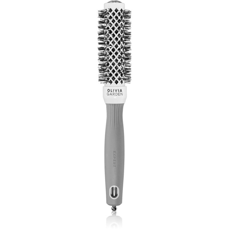 Olivia Garden Expert Shine Wavy Bristles White & Grey Четка за коса průměr 25 mm