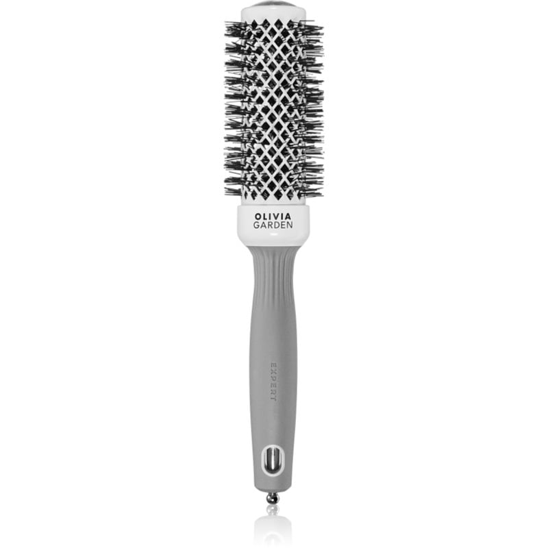 Olivia Garden Expert Shine Wavy Bristles White & Grey Четка за коса průměr 35 mm