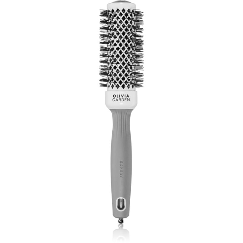 Olivia Garden Expert Shine Wavy Bristles White & Grey Четка за коса průměr 35 mm - Грижа за коса - Сравни цени от 1 магазин с безплатна доставка