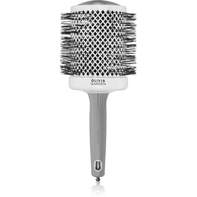 Olivia Garden Expert Shine Wavy Bristles White & Grey Четка за коса průměr 80 mm - Грижа за коса - Сравни цени от 1 магазин с безплатна доставка