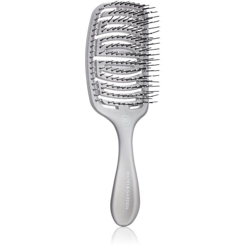 Olivia Garden ESSENTIAL CARE FLEX Medium Hair Bristles Четка за коса Ice Grey 1 бр.