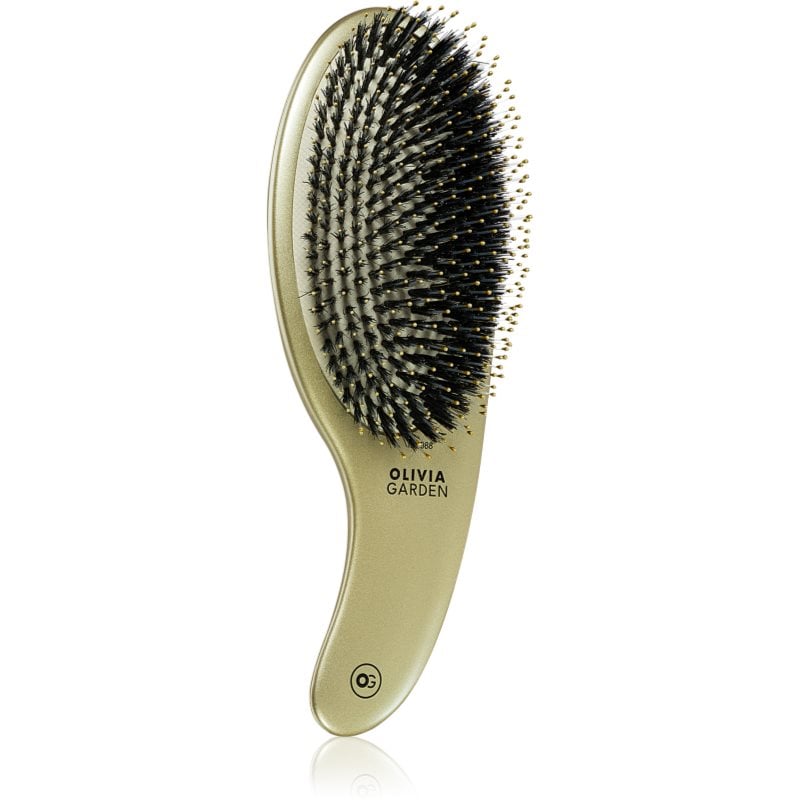 Olivia Garden Expert CURVE Board & Nylon Gold Четка за коса с влакна от найлон и глиган