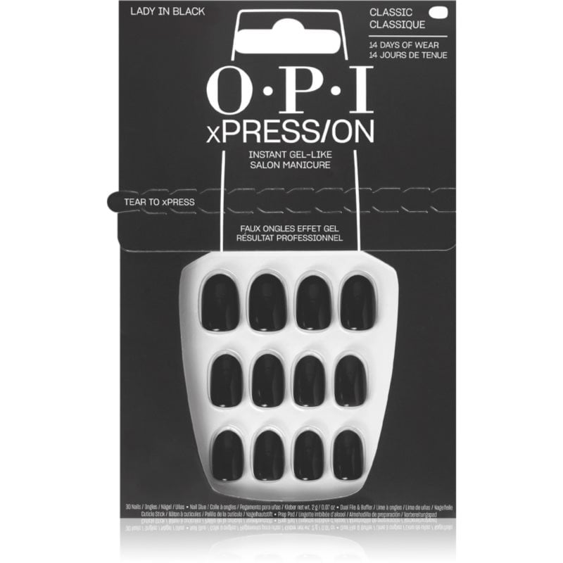 OPI xPRESS/ON Изкуствени нокти Lady in Black