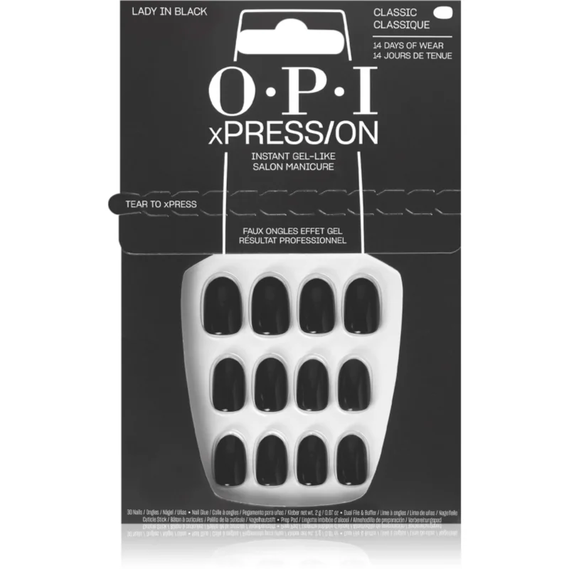 OPI xPRESS/ON Изкуствени нокти Lady in Black