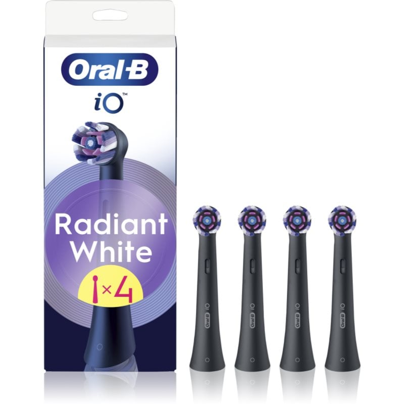 Oral-B iO Radiant White резервни глави за четка за зъби с избелващи влакна Black