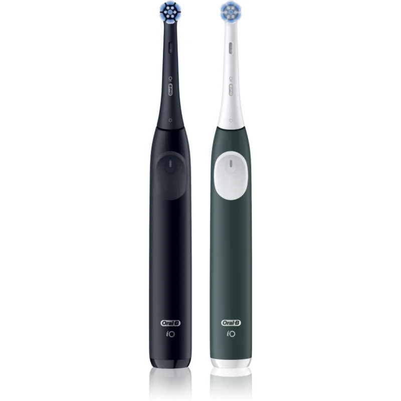 Oral-B iO2 електрическа четка за зъби ДУО ОПАКОВКА Matt Black & Forest Green