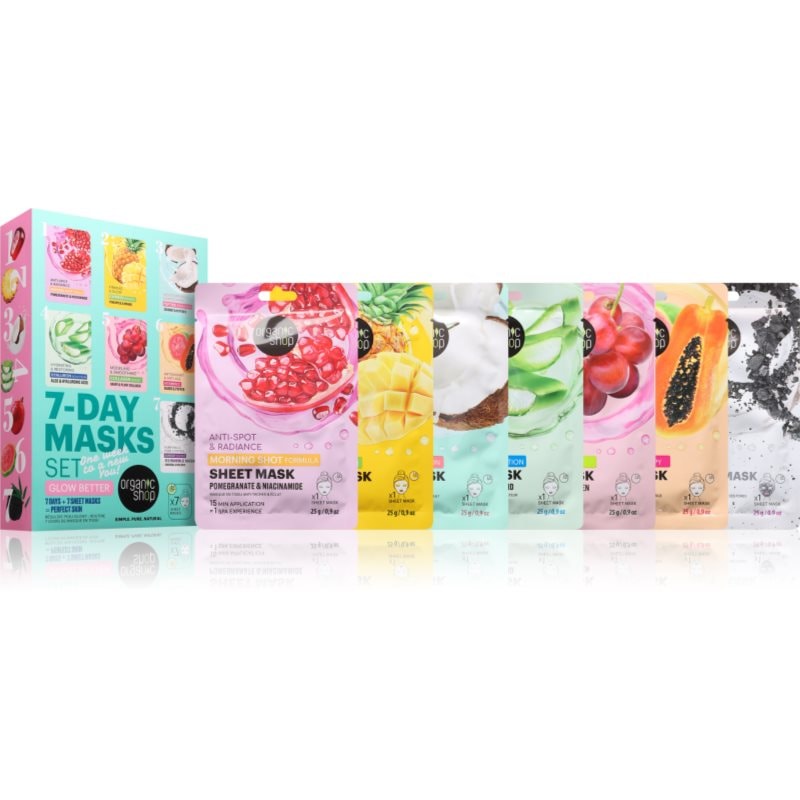 Organic Shop 7-Day Masks Set Glow Better комплект платнени маски - Комплект - Сравни цени от 1 магазин с безплатна доставка