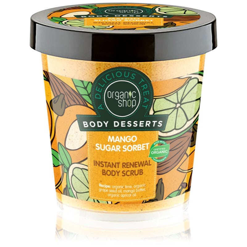 Organic Shop Body Desserts Mango Sugar Sorbet обновяващ захарен пилинг за тяло