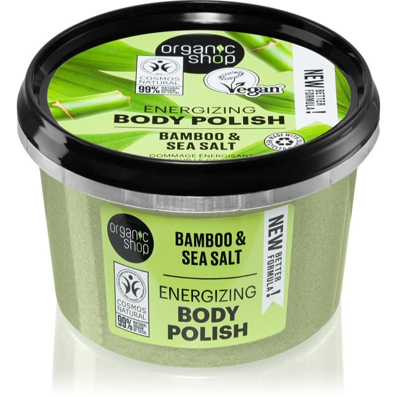 Organic Shop Organic Bamboo & Sea Salt енергизиращ скраб за тяло