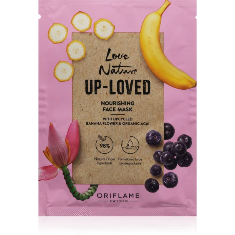 Oriflame Love Nature Up-Loved Upcycled Banana Flower & Organic Acai хидратираща и подхранваща маска за лице - Грижа за лице - Сравни цени от 1 магазин с безплатна доставка