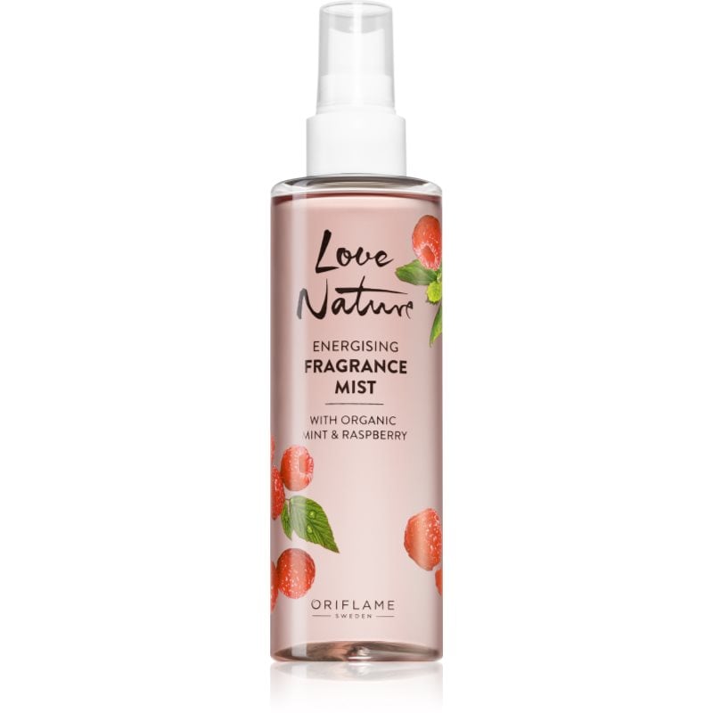 Oriflame Love Nature Organic Mint & Raspberry освежаващ спрей за тяло с аромат на малини
