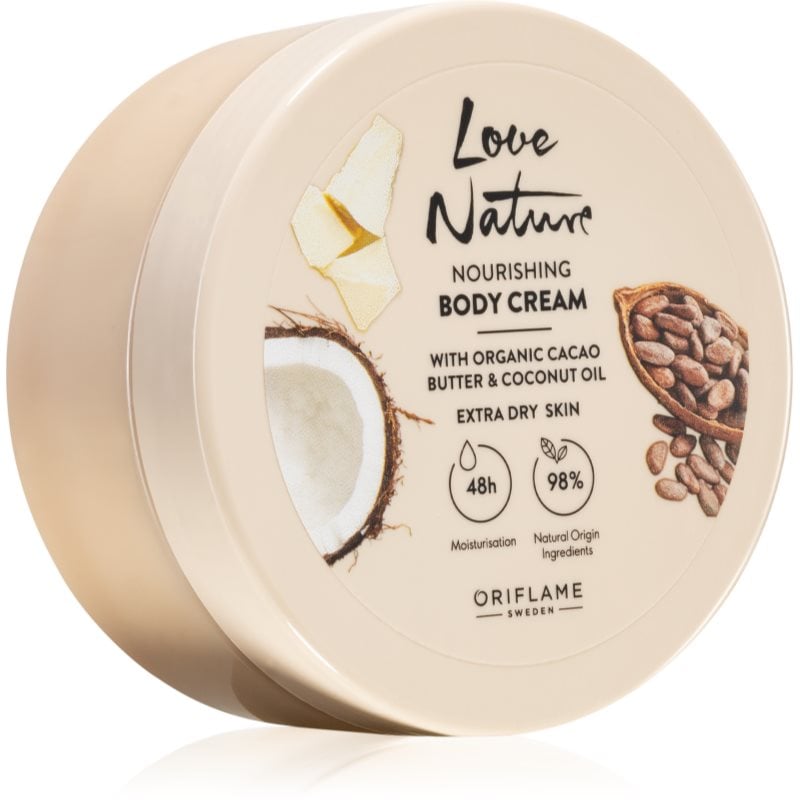 Oriflame Love Nature Cacao Butter & Coconut Oil подхранващ крем за тяло с хидратиращ ефект