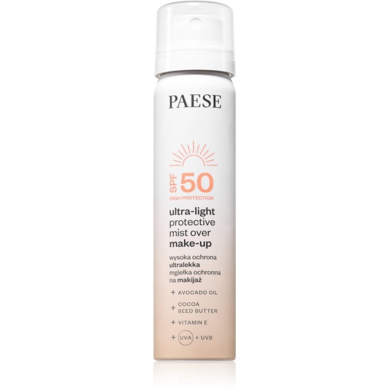 Paese Paese Ultra-light Protective Mist Over Make-up фон дьо тен фиксатор SPF 50 - Унисекс парфюм 75мл - Сравни цени от 1 магазин с безплатна доставка