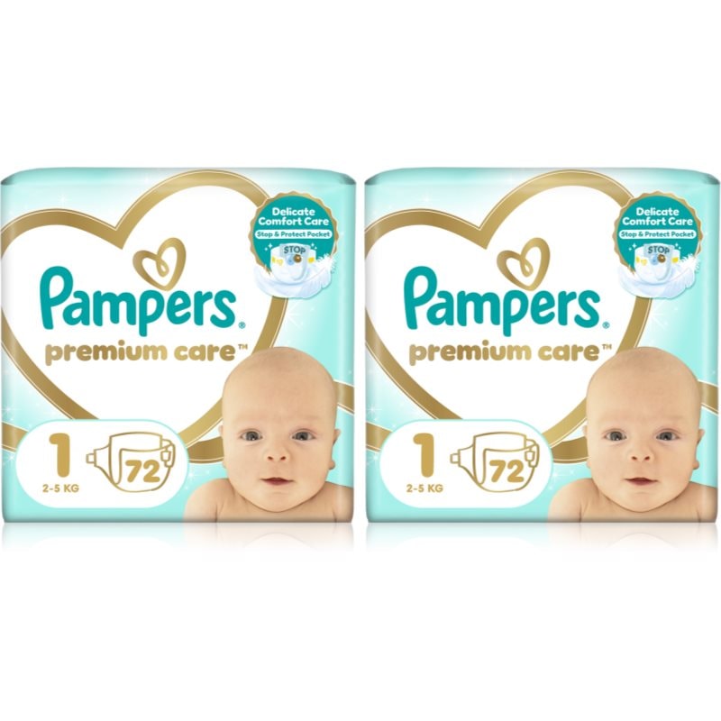 Pampers Premium Care Size 1 комплект за деца от раждането им - Комплект - Сравни цени от 1 магазин с безплатна доставка