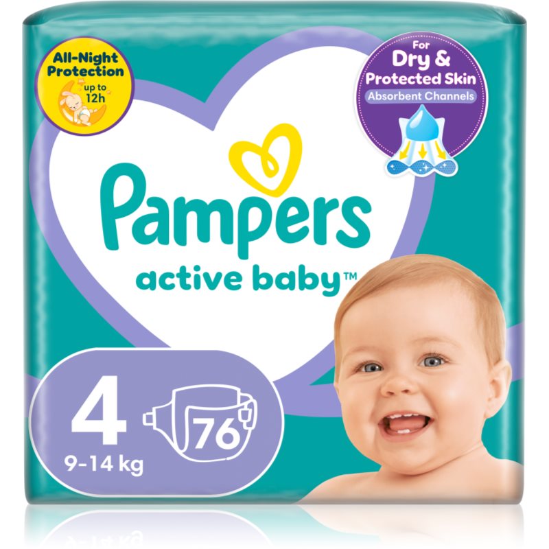 Pampers Active Baby Size 4 еднократни пелени 9-14 kg - За деца - Сравни цени от 1 магазин с безплатна доставка