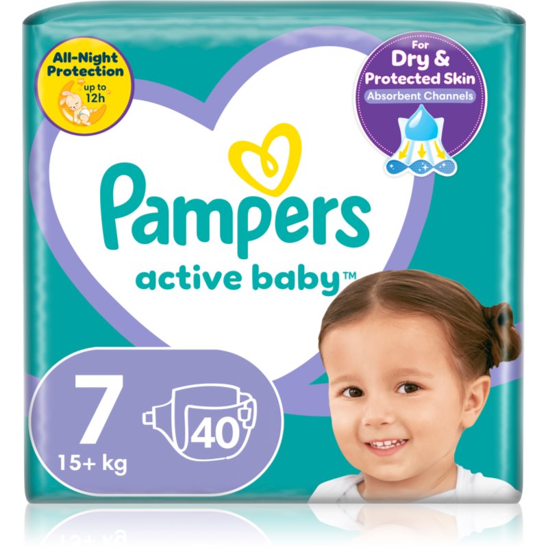 Pampers Active Baby Size 7 еднократни пелени 15+ kg - За деца - Сравни цени от 1 магазин с безплатна доставка