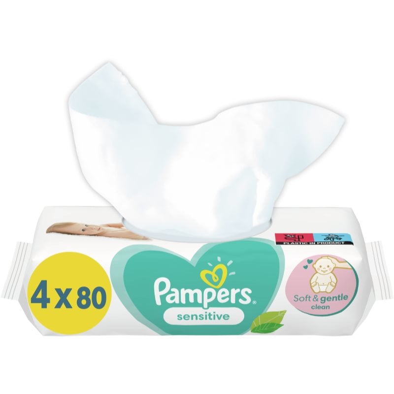 Pampers Sensitive мокри почистващи кърпички за деца за чувствителна кожа 4x80 бр.